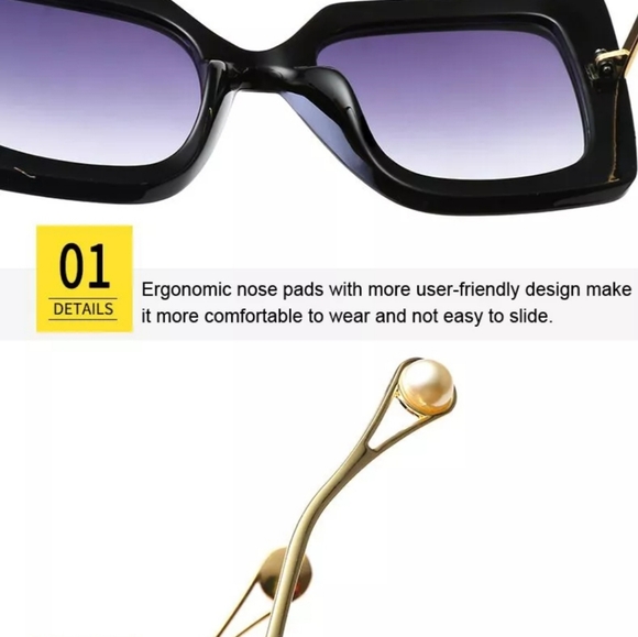 Squares Sunglasses Retro Fashion Designer Gradient Ocultos de Sol - Picture 12 of 14